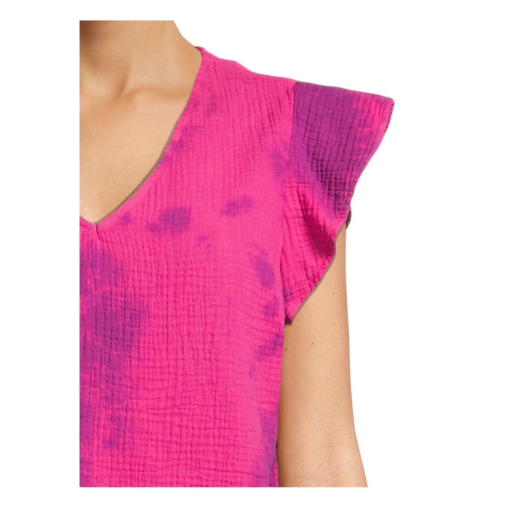 NEW! Time and Tru Tie-dye Sustainable 100% Cotton Top - Picture 6 of 12